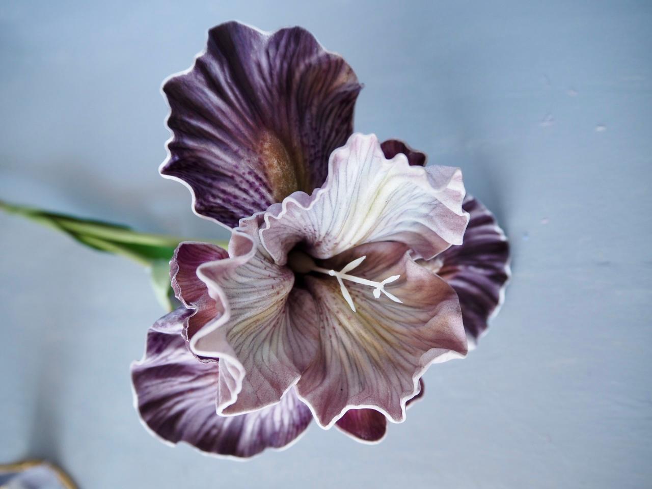 【ビアデッドアイリス】setゴールドワイヤーフラワーベースアレンジ | 8枚目