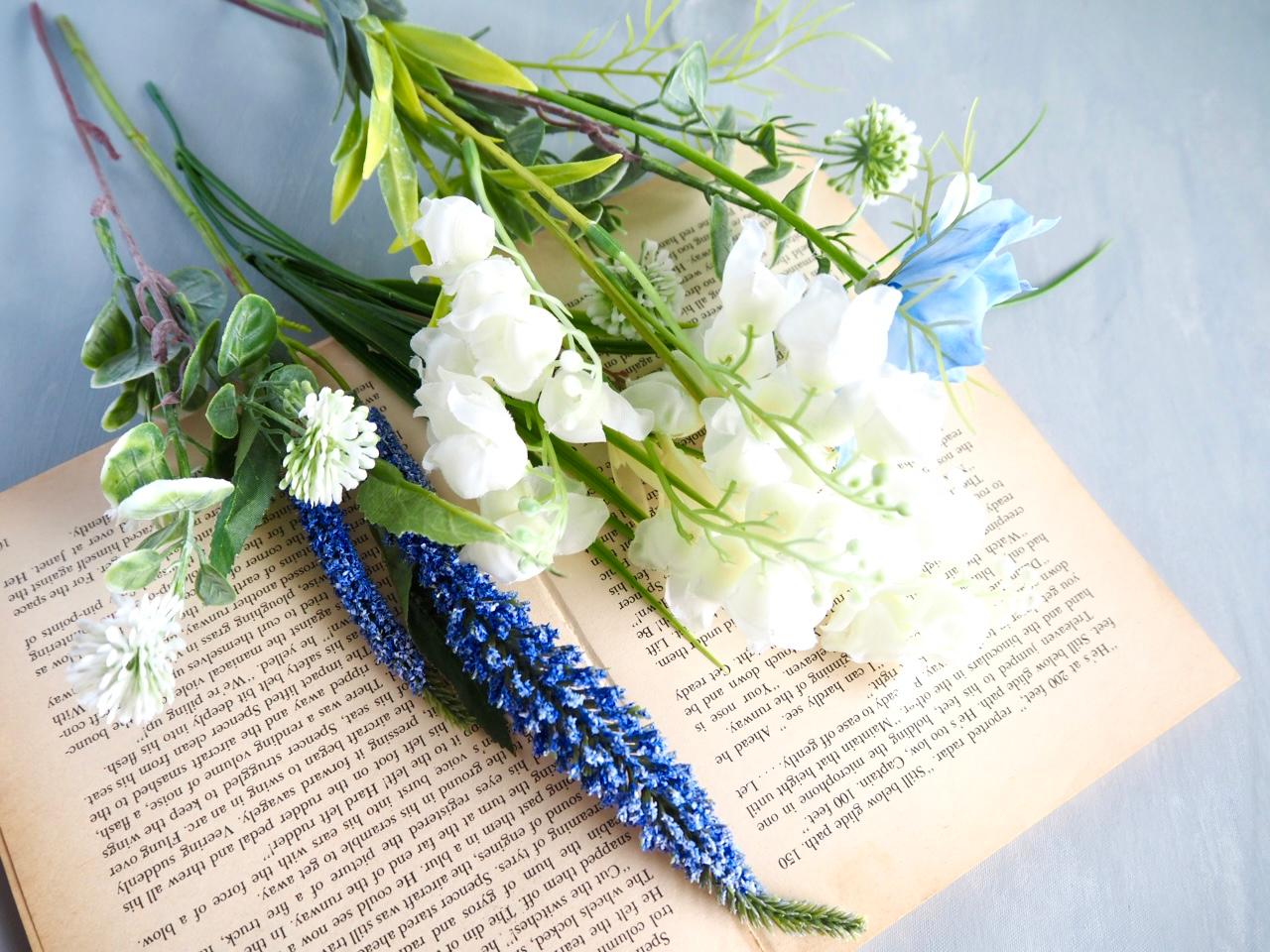 《art stand flora》アートスタンドフローラ初夏の花アレンジ  ３連ガラス付きゴールドスタンド | 14枚目