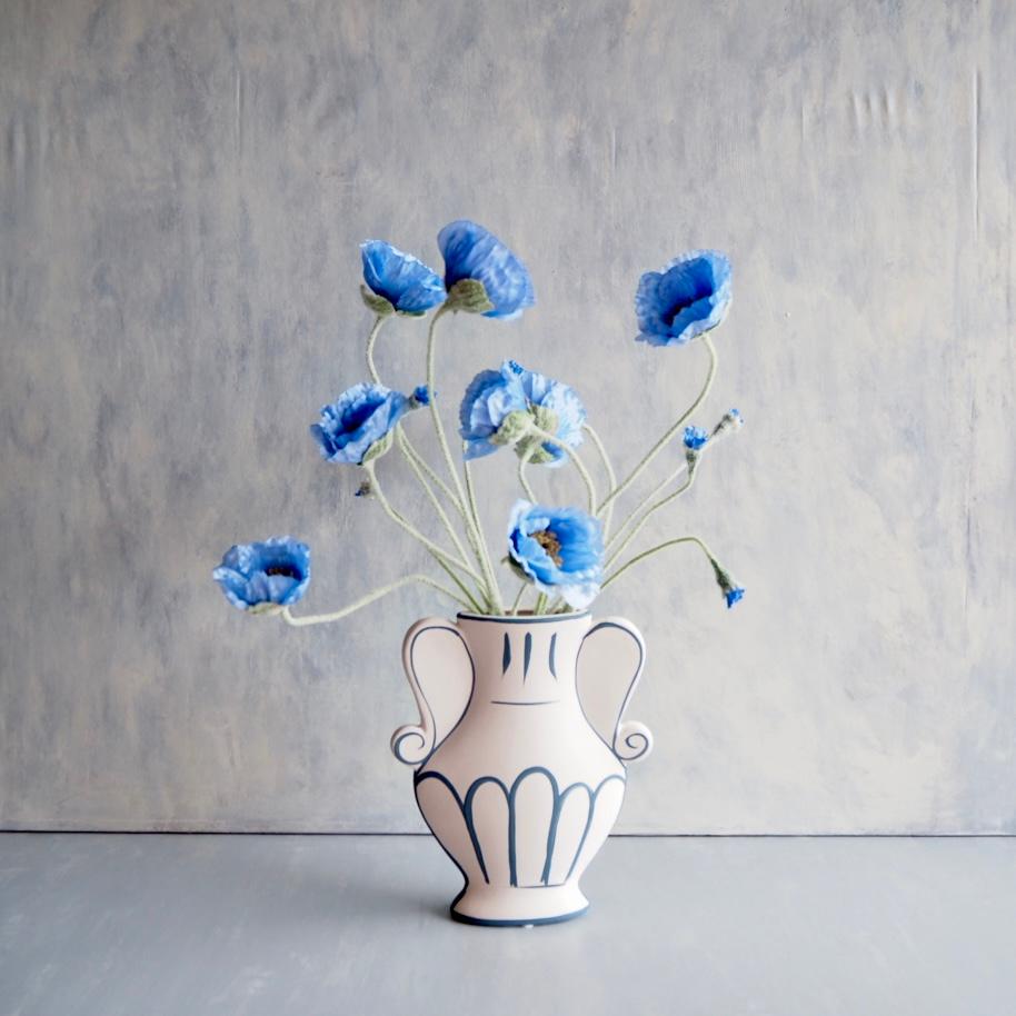 「風にほどける青」ブルーポピー × セラミックベース アーティフィシャルフラワーアレンジメント