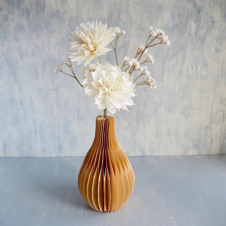 折りたたみ式ハニカムフラワーベース × ソラフラワーアレンジ【糸菊とダリア】