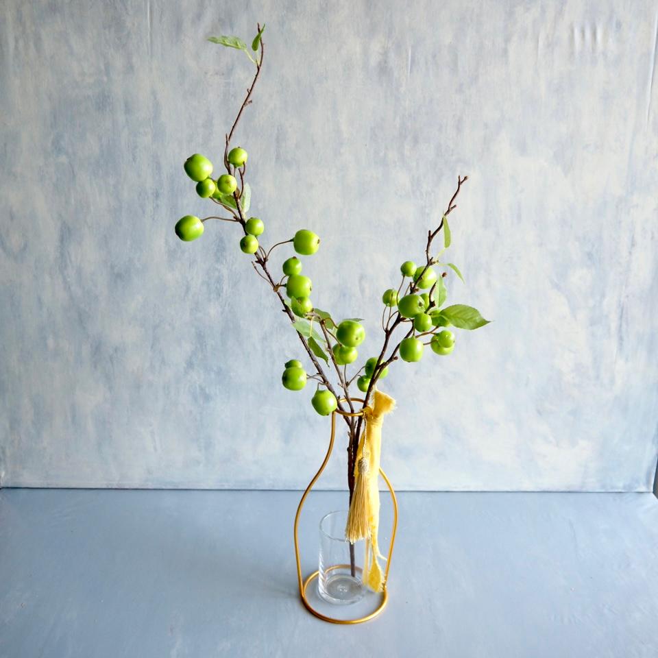 【クラブグリーンアップル】｜アーティフィシャルフラワー 花瓶アレンジ| 秋｜ギフト・インテリア雑貨