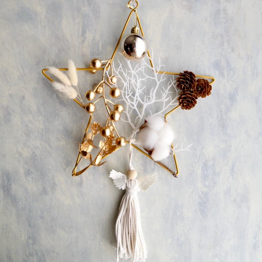 ホワイト＆ゴールドエンジェル スターフレームデコレーション