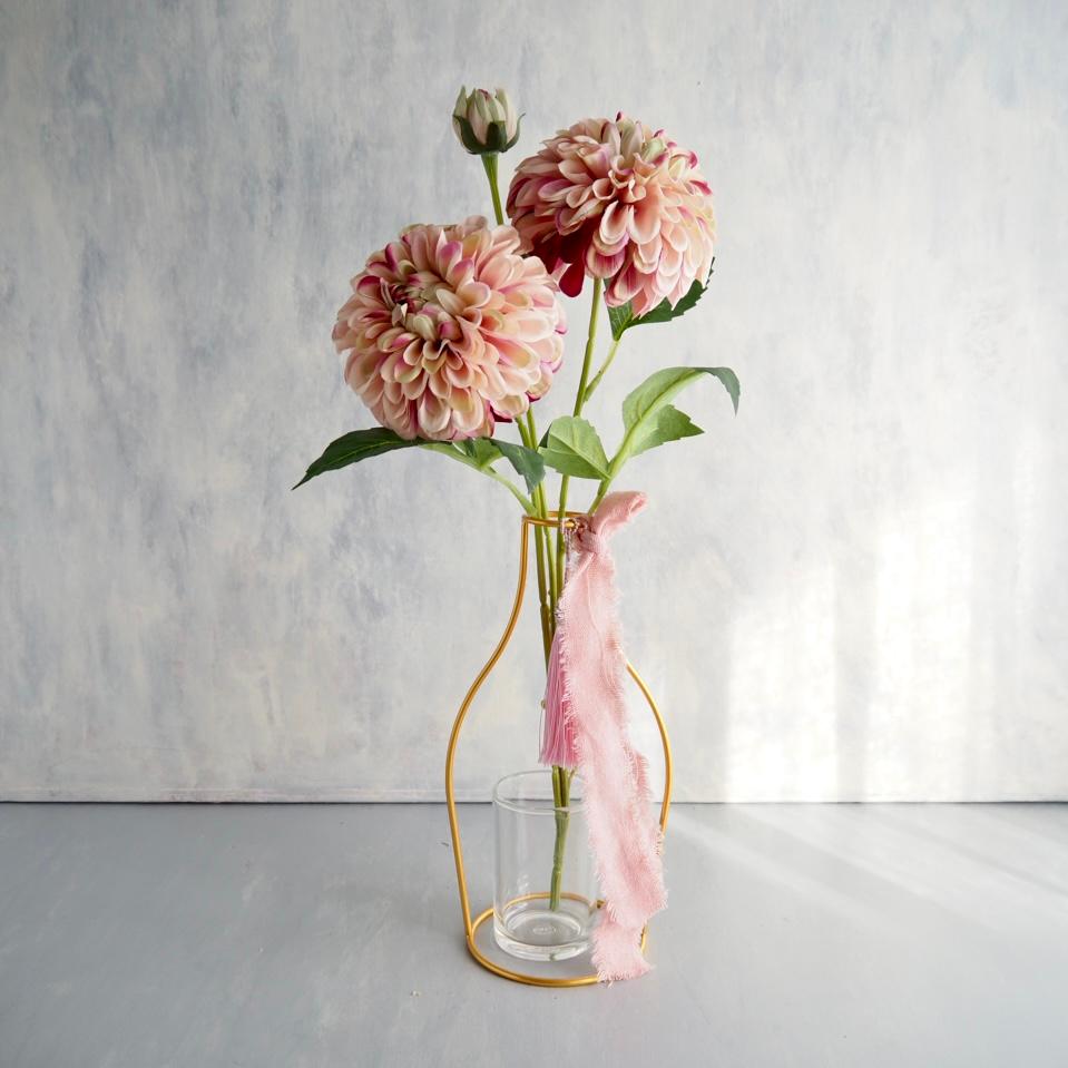 【2輪咲大輪ダリア】｜アーティフィシャルフラワー 花瓶アレンジ| 冬｜ギフト・インテリア